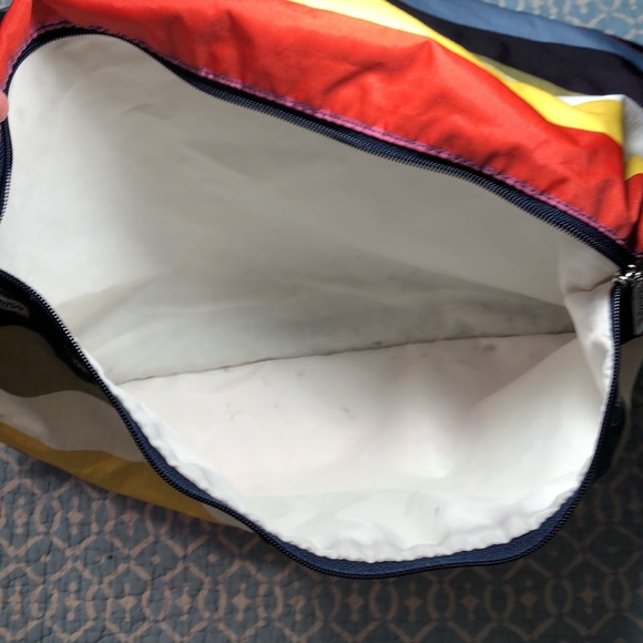 LeSportsac Retired Rainbow Lightweight Nylon Messenger Bag w Upgraded Closure - Picture 6 of 12